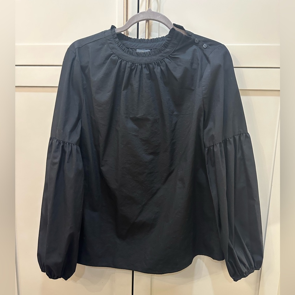 Worthington Black Blouse with Button Detail- Large